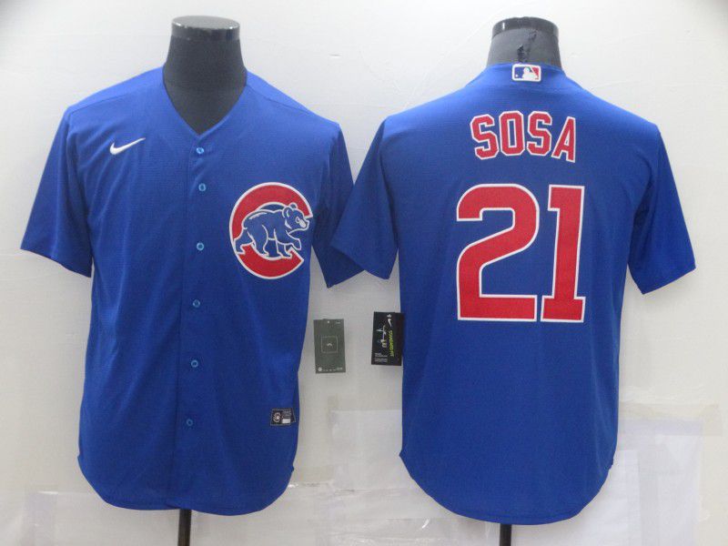 Men Chicago Cubs #21 Sosa Blue Game Nike MLB Jerseys->new york jets->NFL Jersey